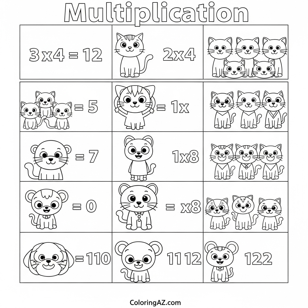 Creative way to practice math with coloring