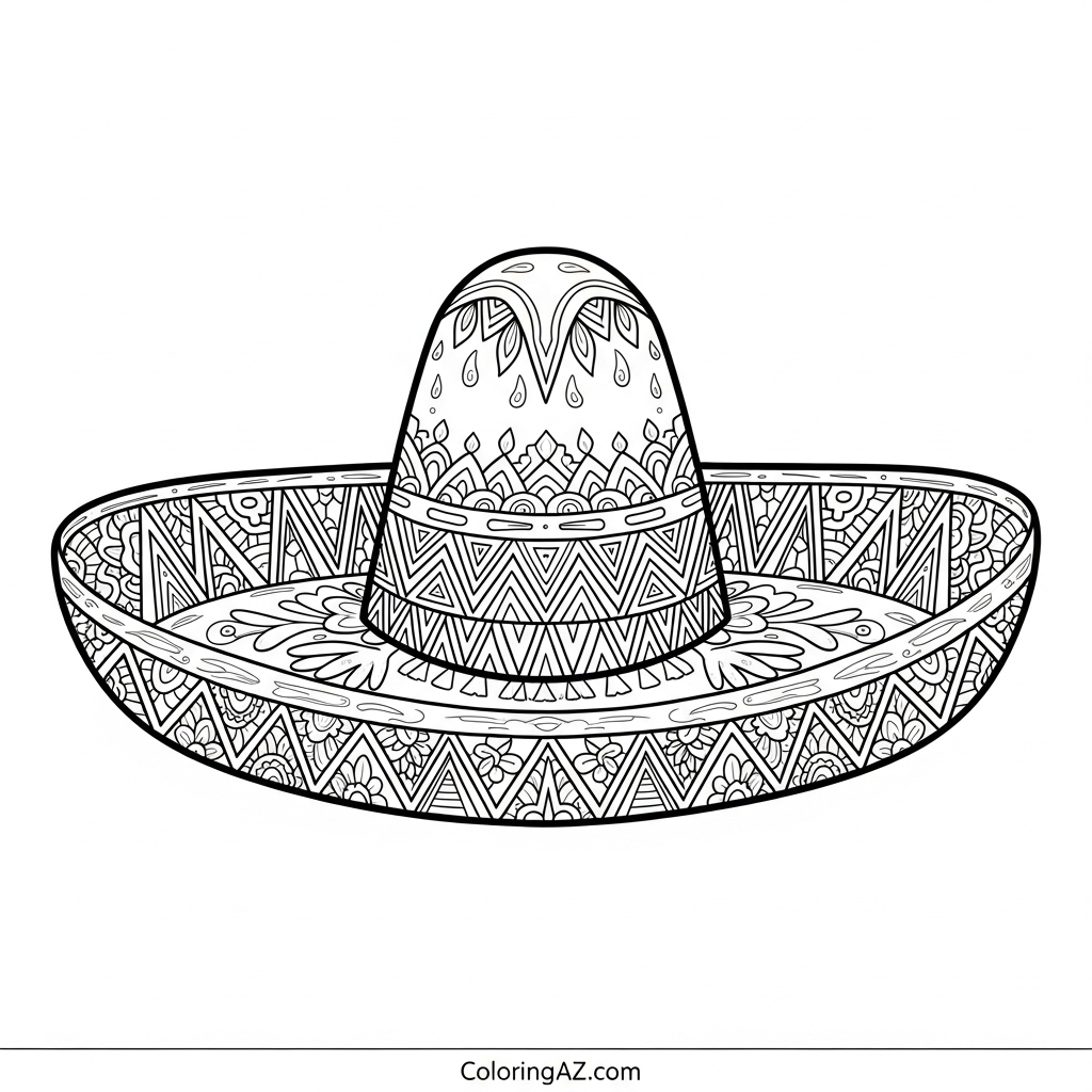Fiesta banner and confetti coloring page