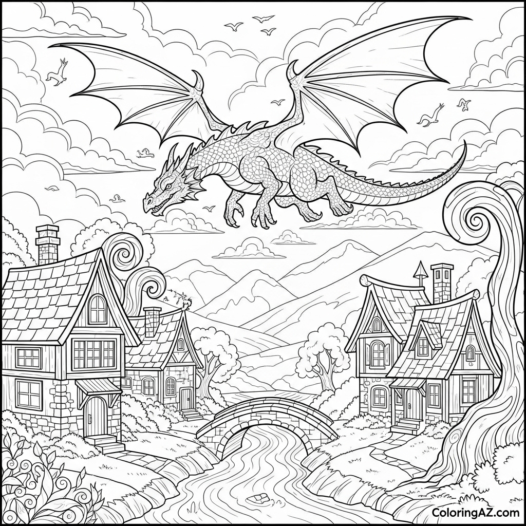 Mythical creature coloring sheet