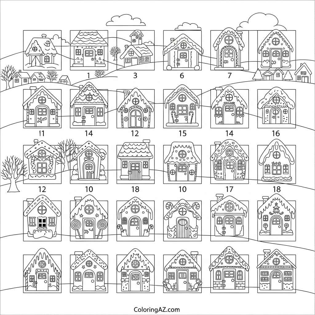 Santa-themed advent calendar page