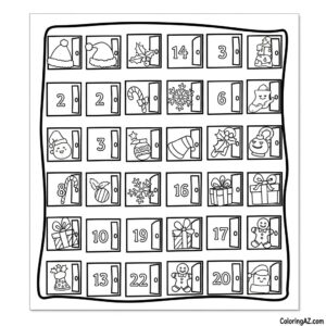 advent calendar coloring page