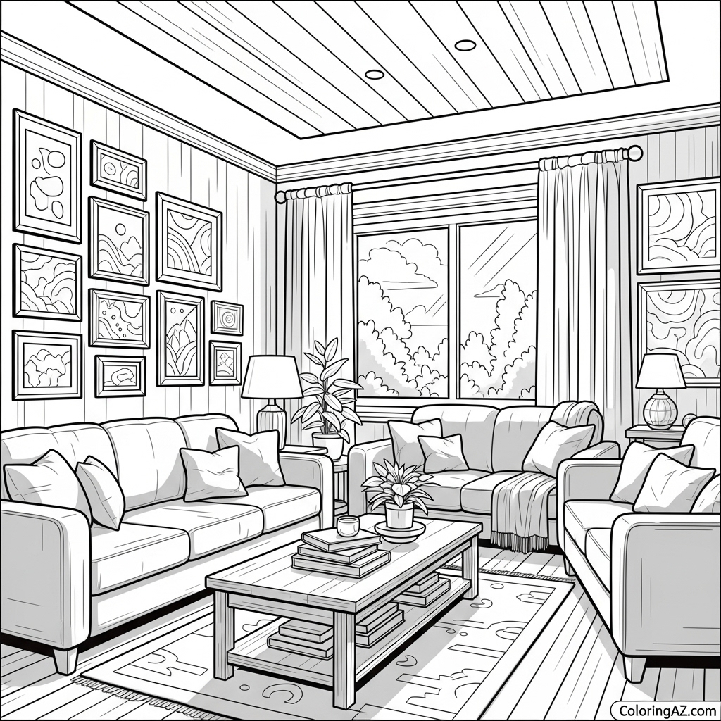 Modern room with stylish furniture