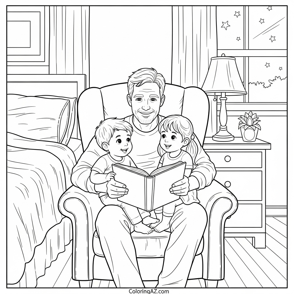 Dad-themed coloring activity with crayons