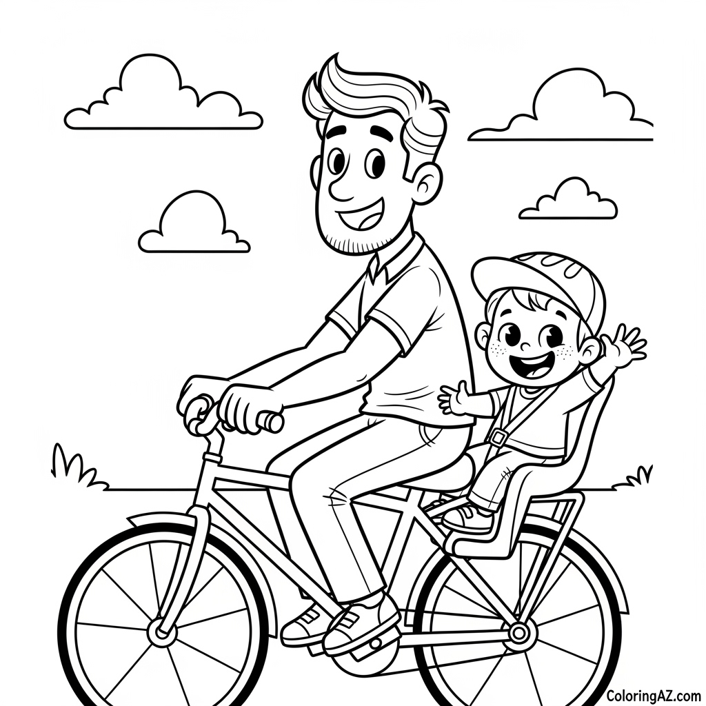 Kids' hands coloring a dad picture