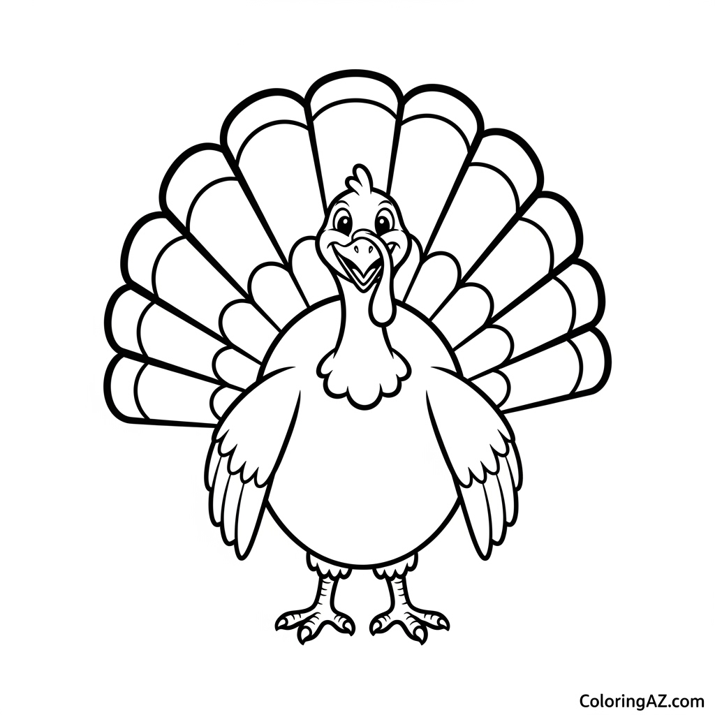 American Coloring Sheets: Free Online Coloring Pages for Kids 5 Thanksgiving turkey illustration