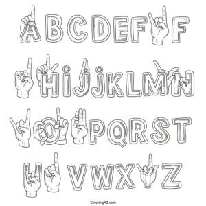 american sign language coloring pages