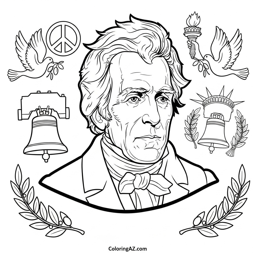 Andrew Jackson signing a document
