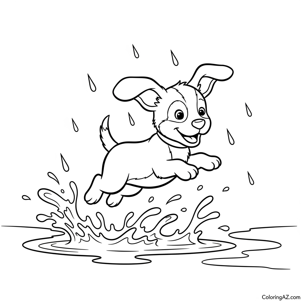 Child with raincoat coloring page
