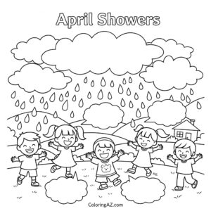 april showers coloring pages