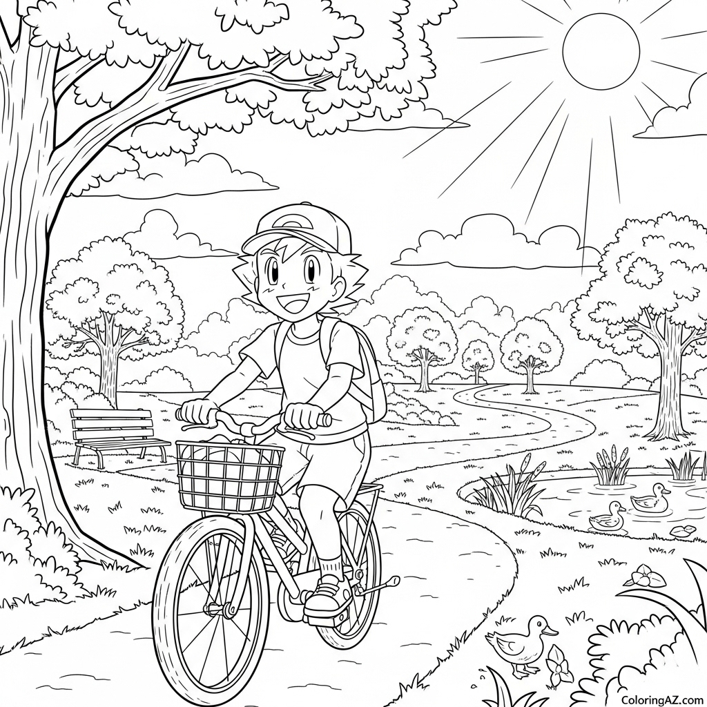ash and goh coloring pages 5