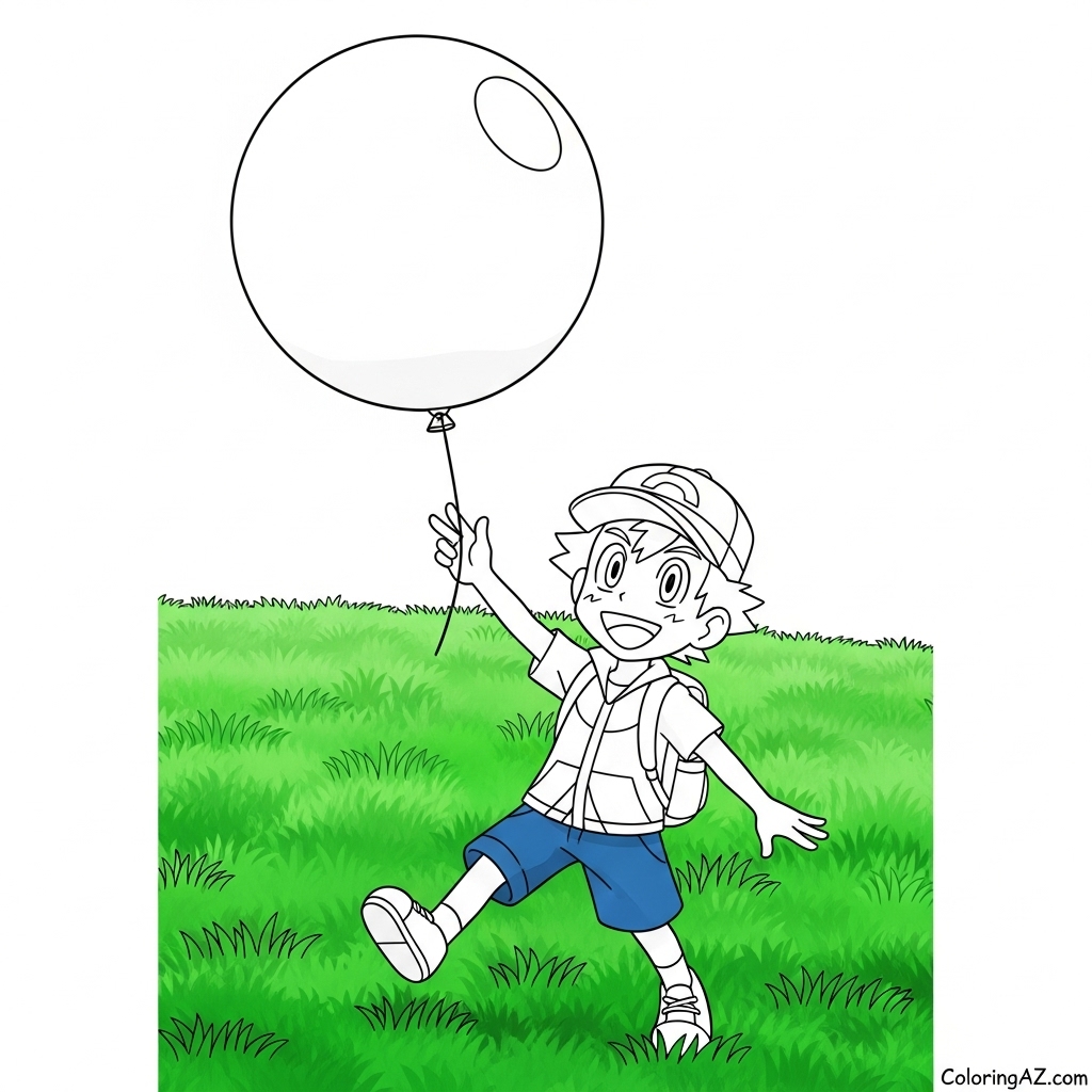 Ash holding a Poké Ball