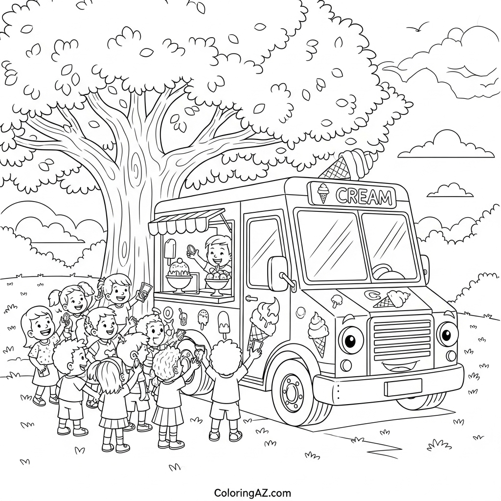 Summer fruits coloring page