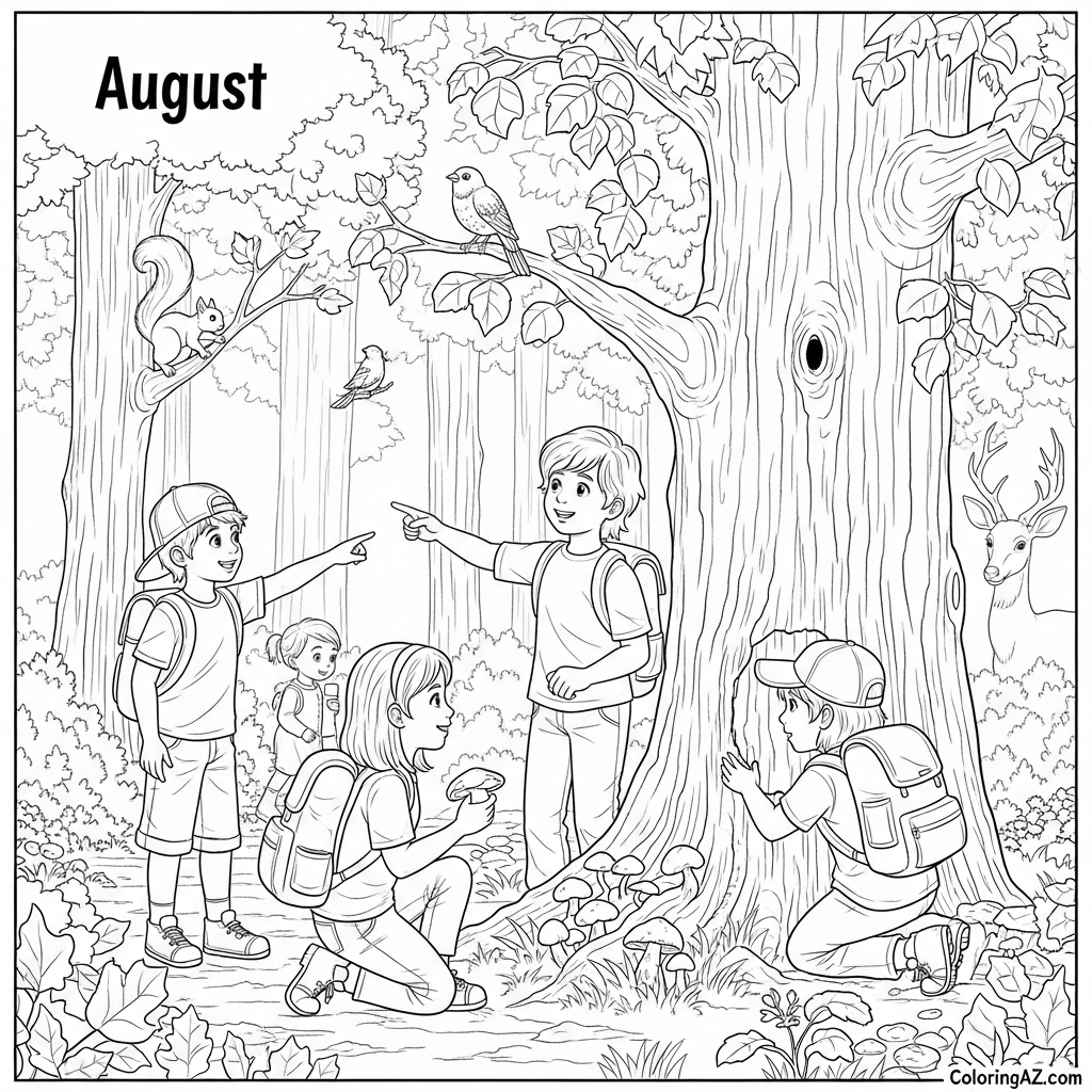 Barbecue party coloring page