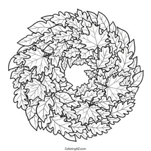 autumn leaves coloring page