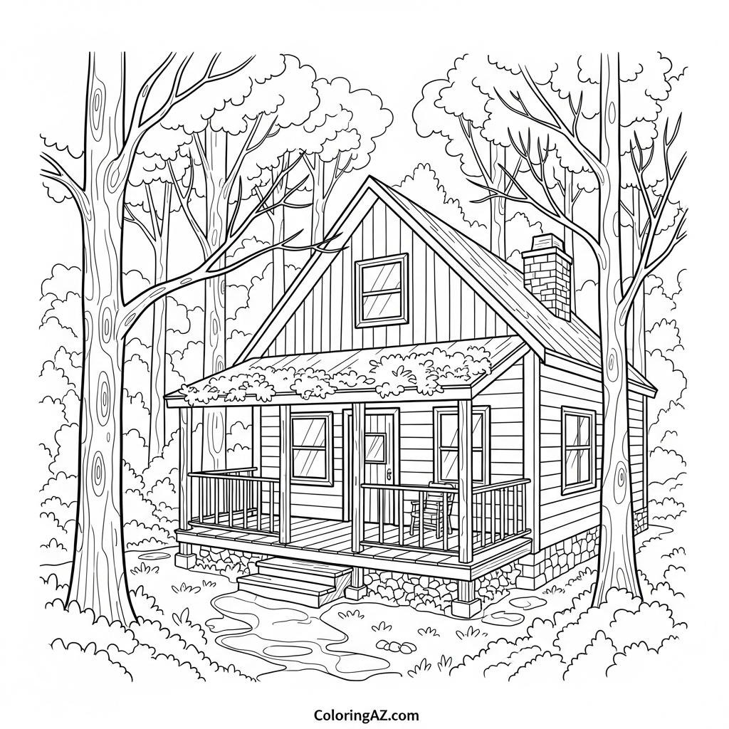 Leaves and acorn coloring sheet