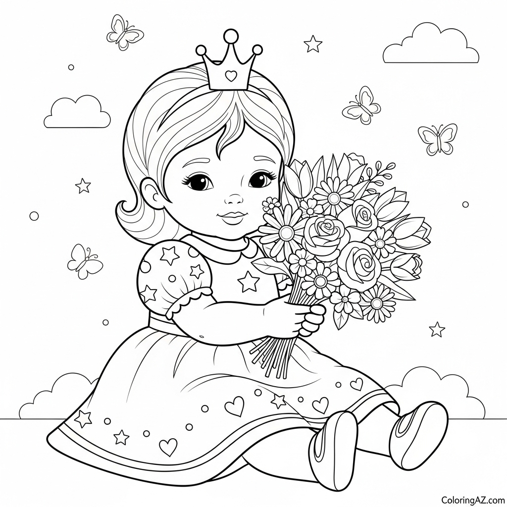 Cute princess waving hello