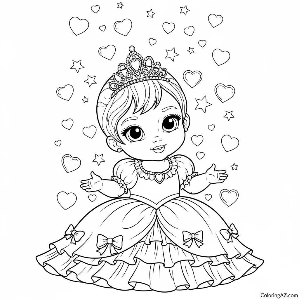 baby princess coloring pages