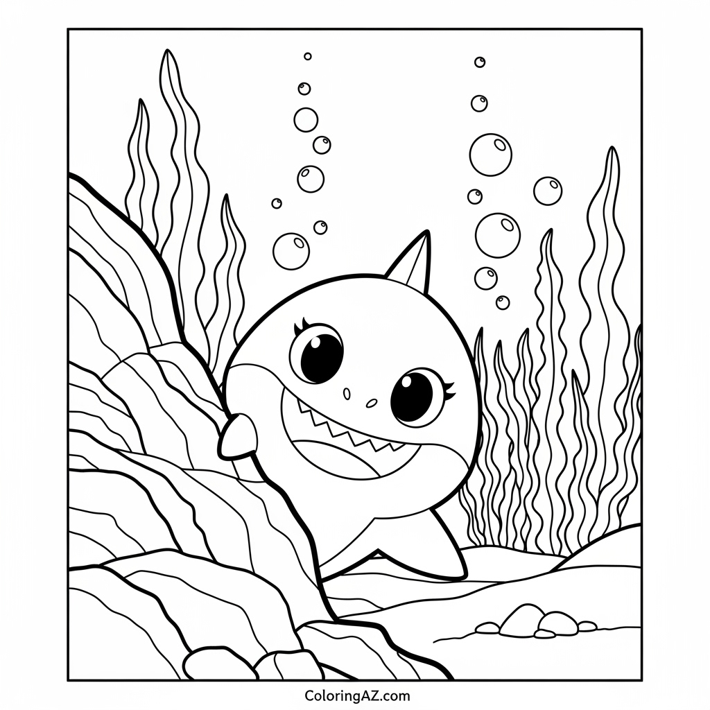 Kids coloring Baby Shark pages