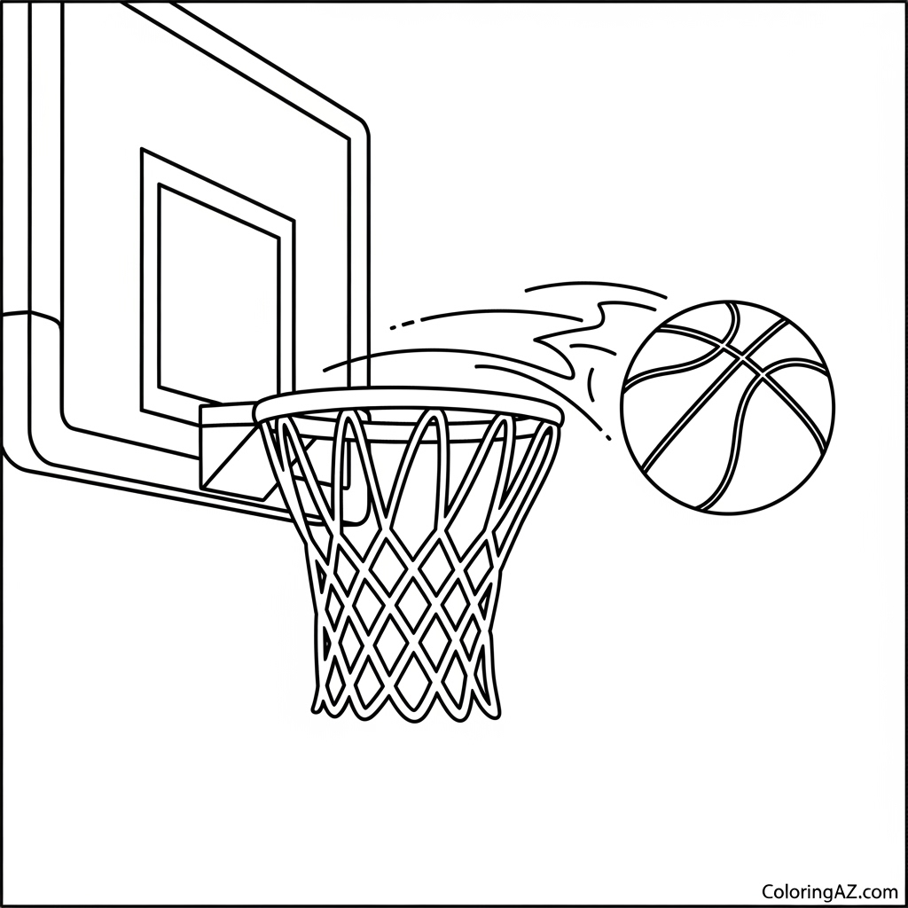 Ball going through net