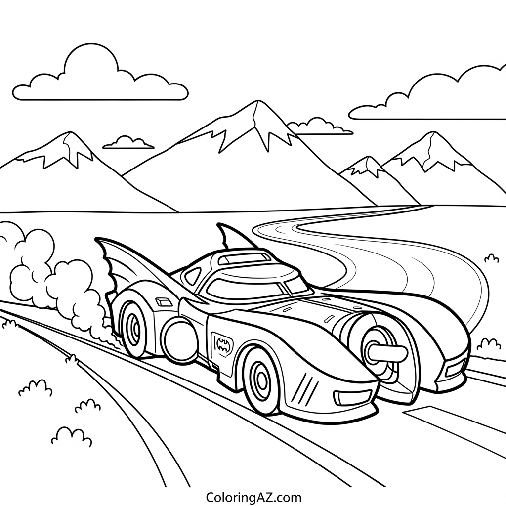 Line art of Batwheels team