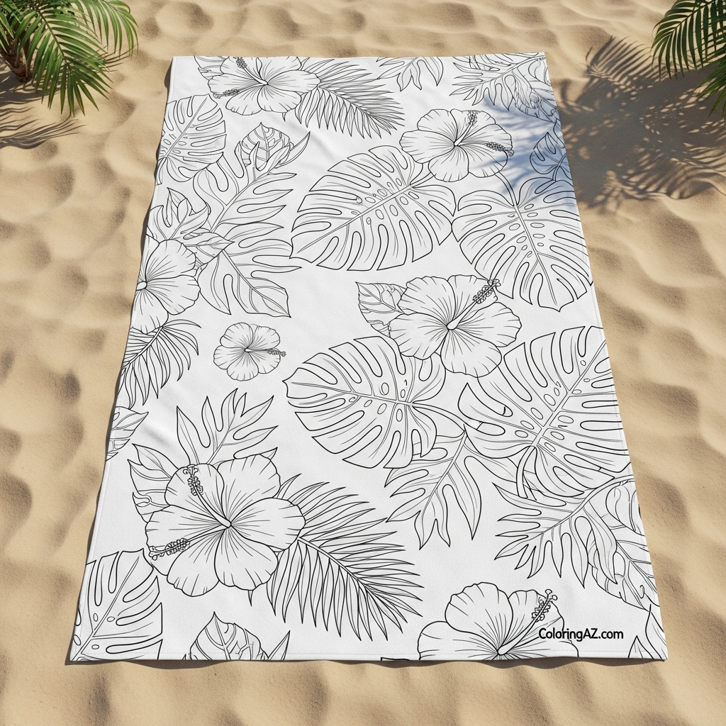 beach towel with flip flops