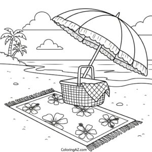 beach towel coloring pages 5