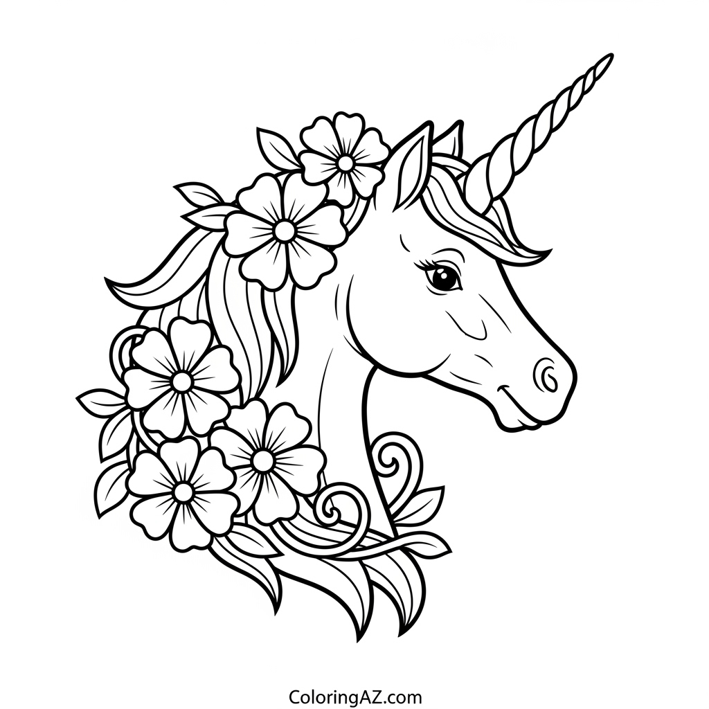 Unicorn with a majestic mane
