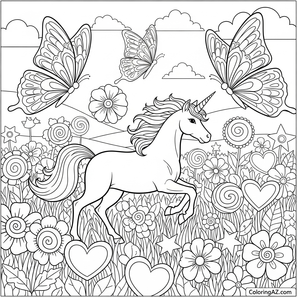 Unicorn with a rainbow background