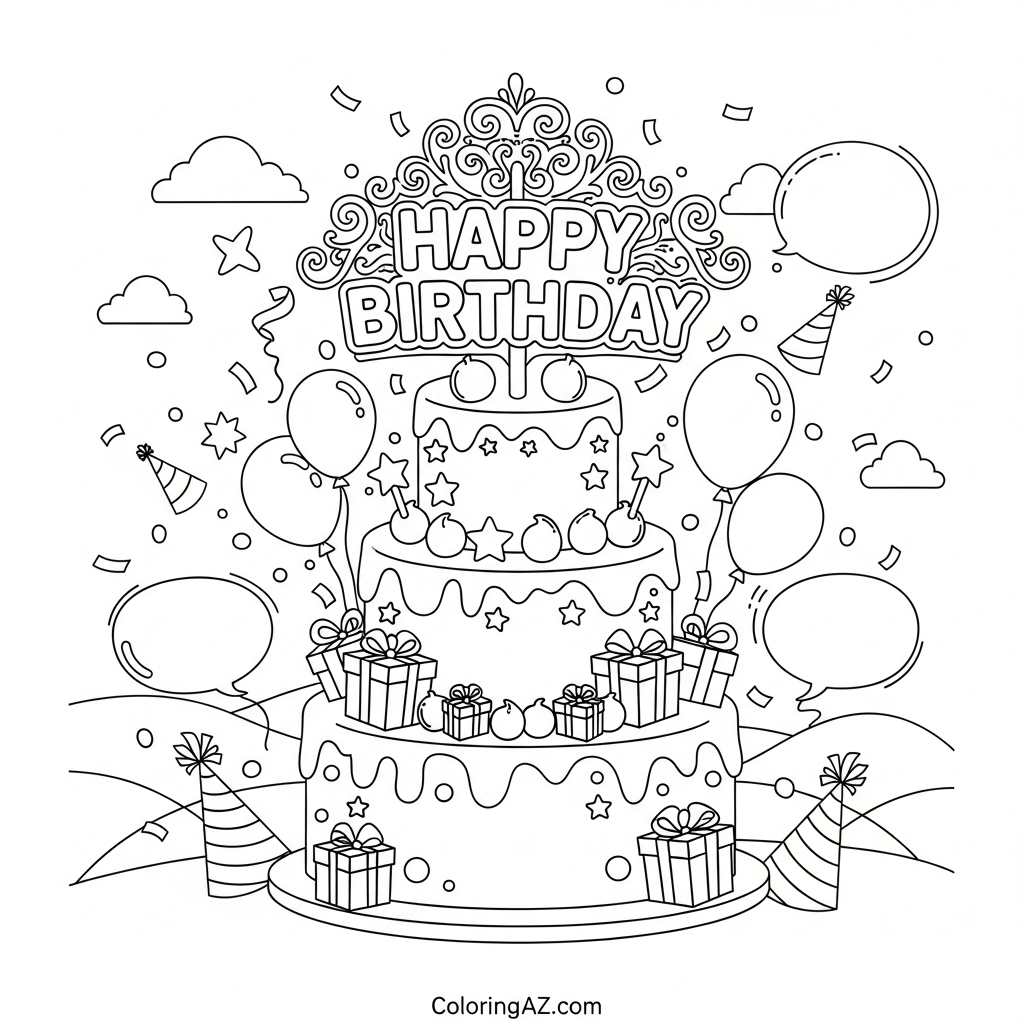 birthday cake with "Happy Birthday" message