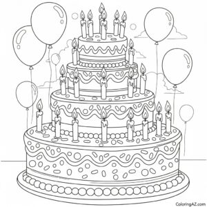 birthday cake color sheet 5