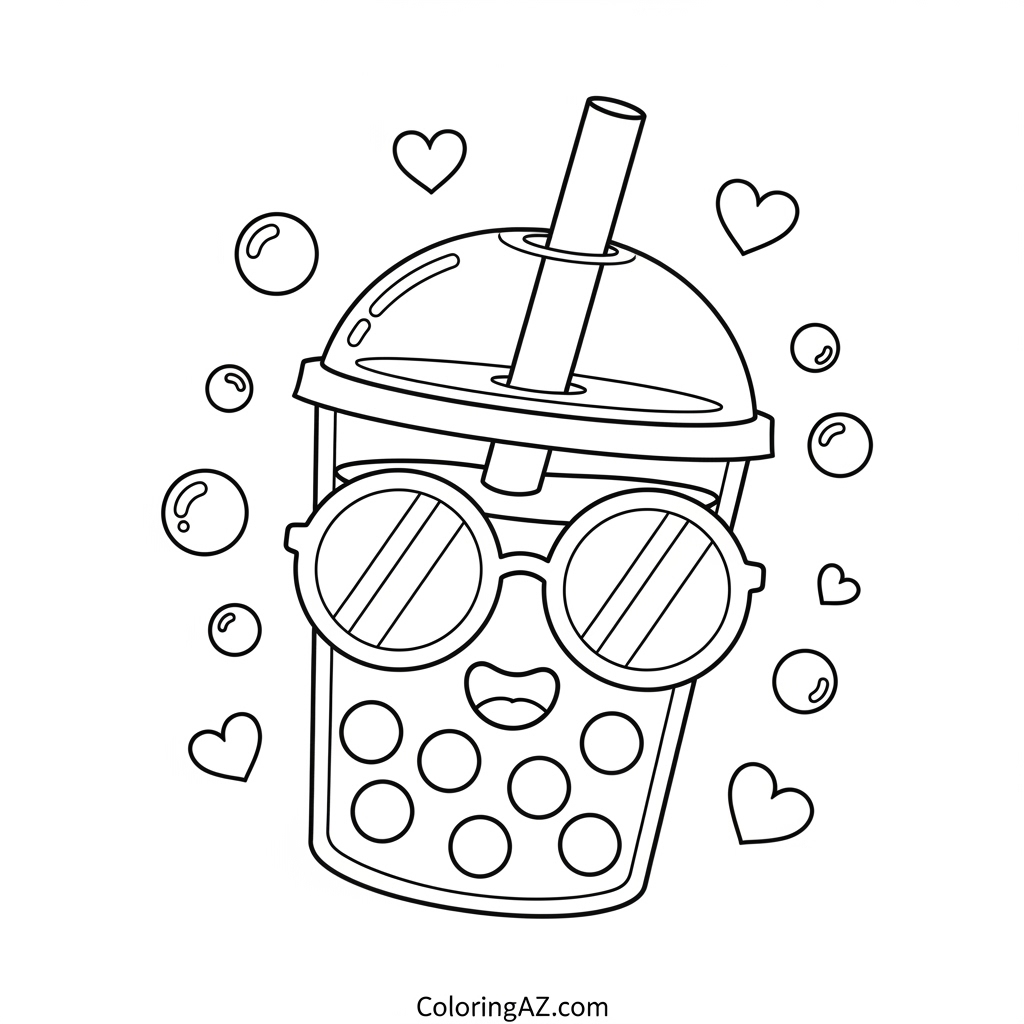Playful boba design with straw