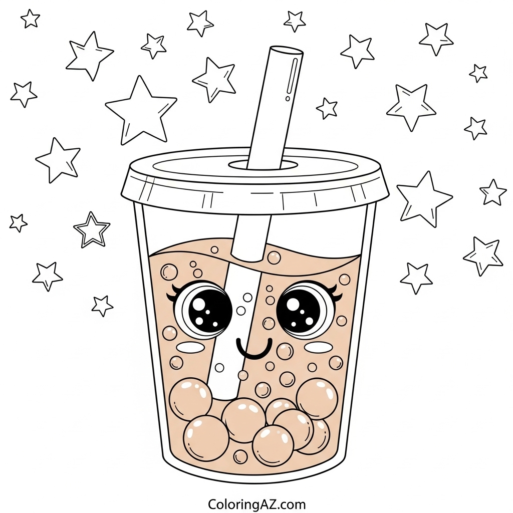 Boba Coloring Page: Free Printable Sheets for Kids