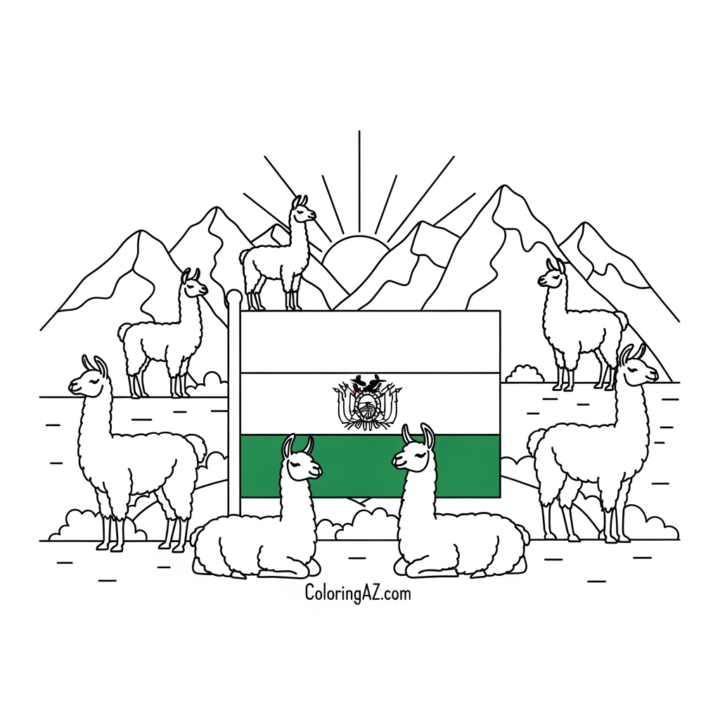 Bold stripes of the Bolivia flag