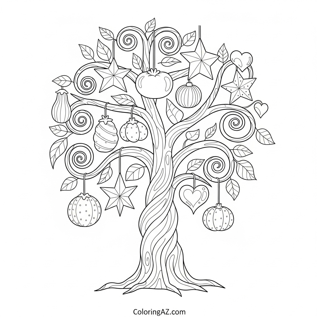 fern plant outline for coloring