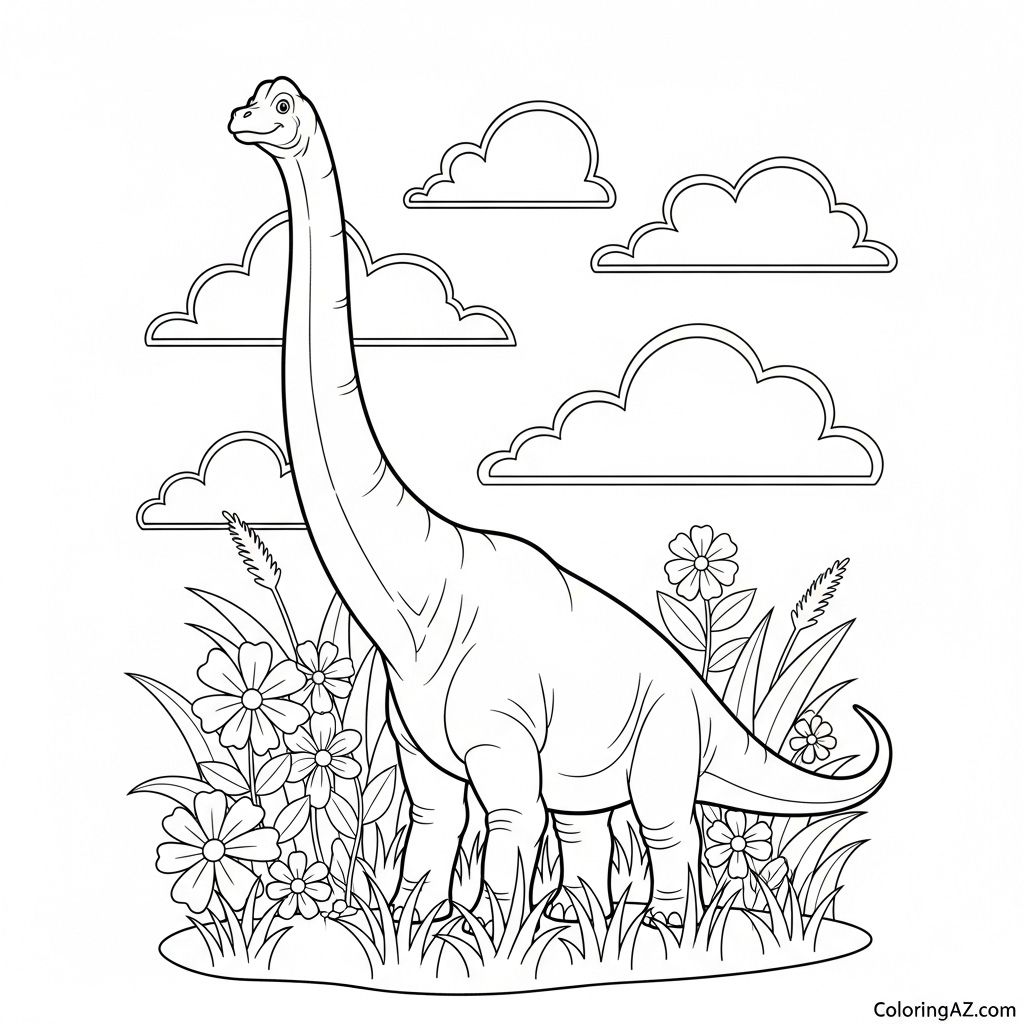 Playful brachiosaurus family