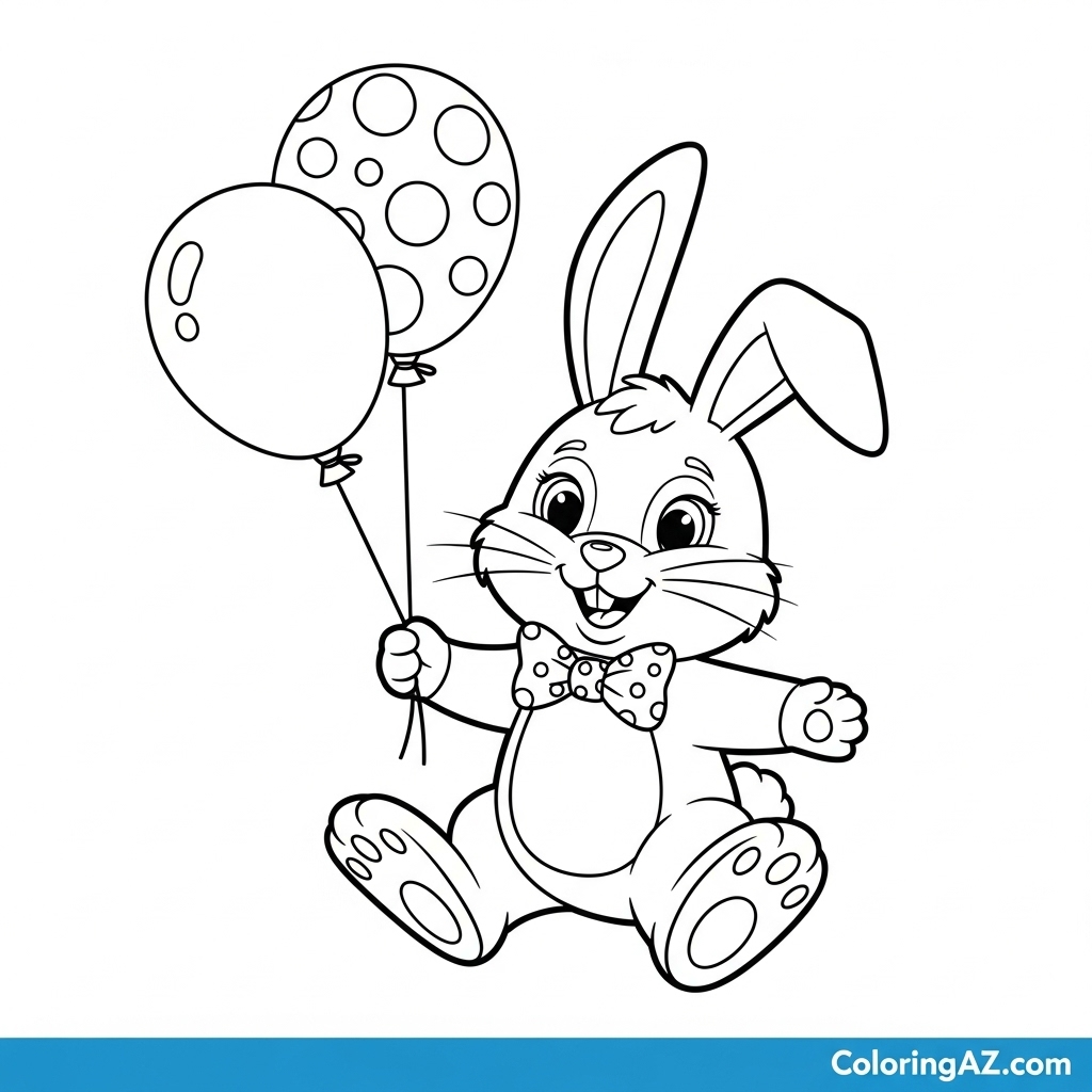 Cartoon bunny in a garden