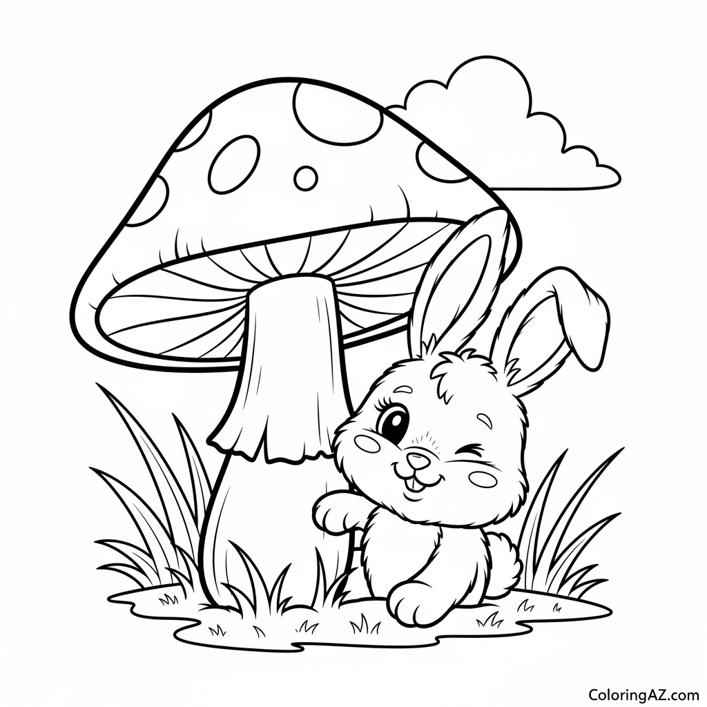 Bunny family in a field