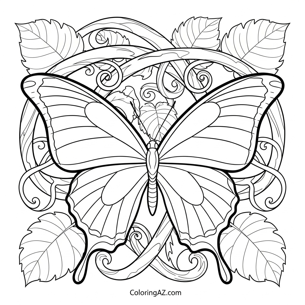 Large butterfly design with number guide