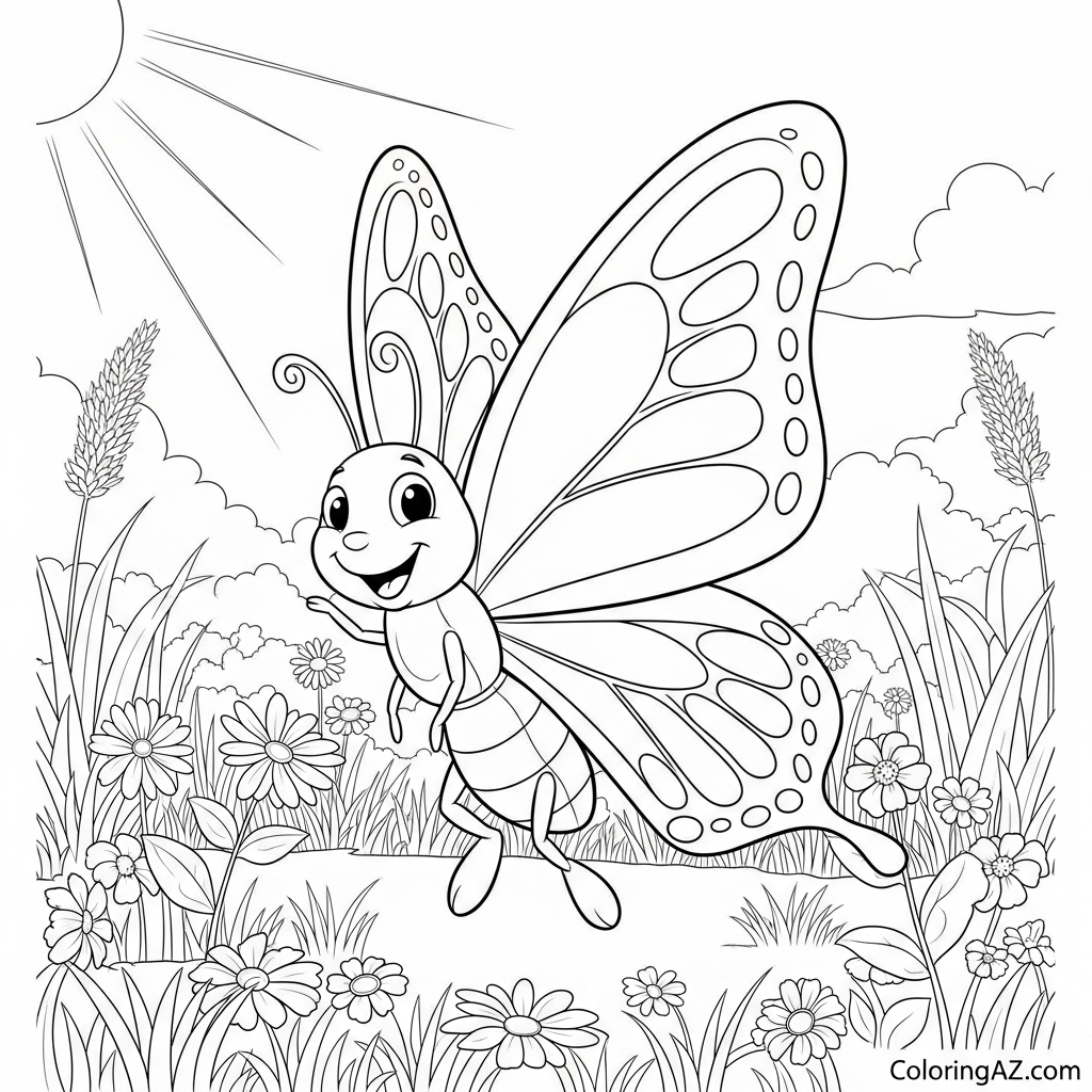 Playful butterfly illustration