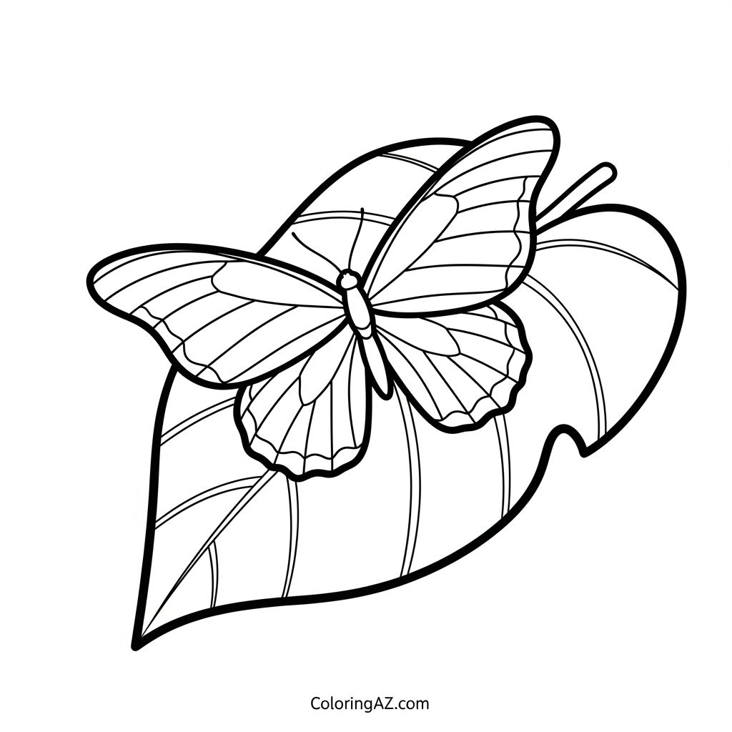 Butterfly landing on leaf