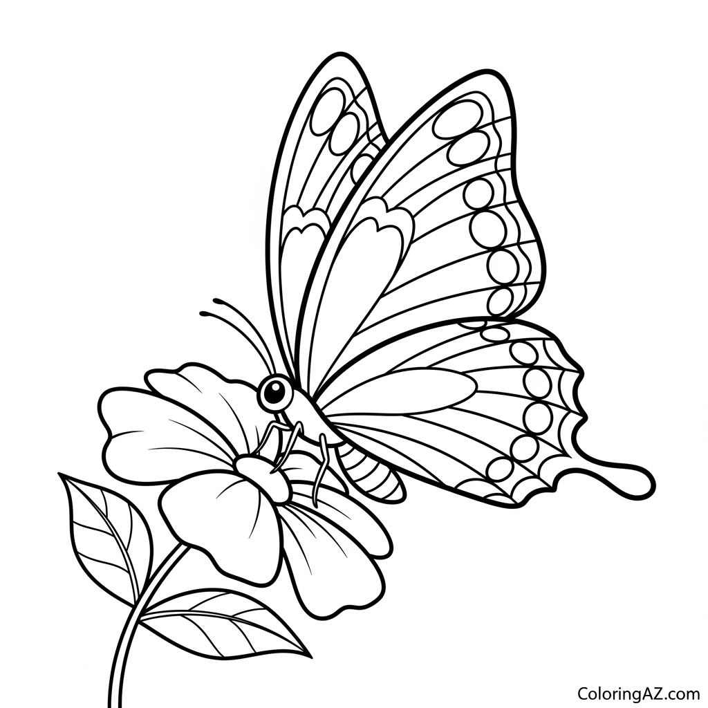 Free Butterfly Coloring Printable Pages for Kids