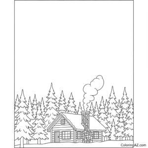 cabin coloring pages