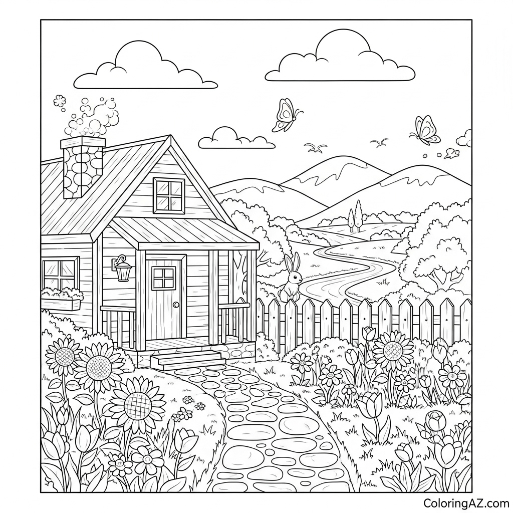 Cabin surrounded by autumn leaves