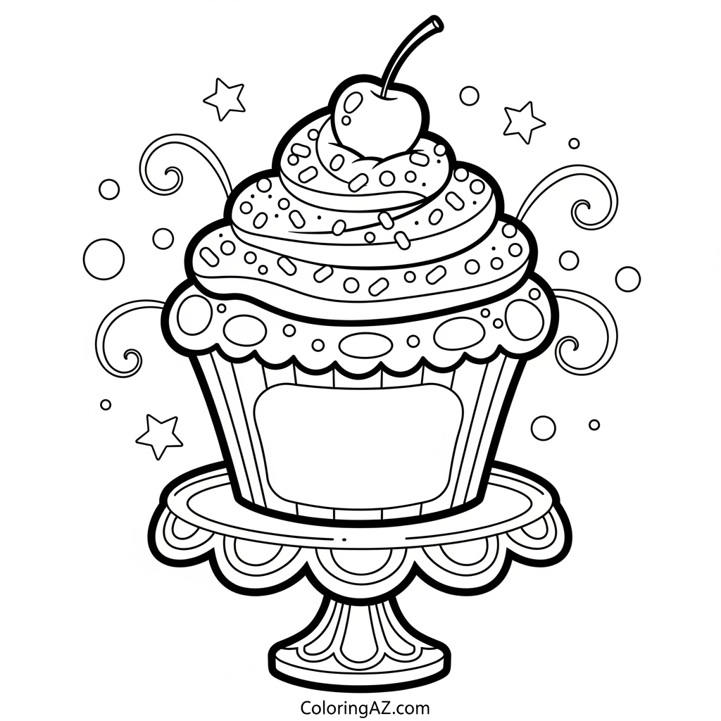 Cupcake with cherry on top