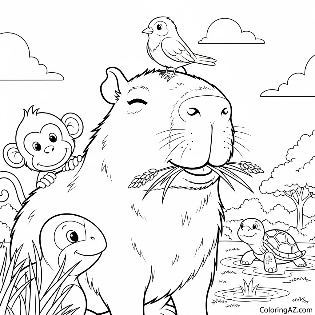 Two capybaras resting