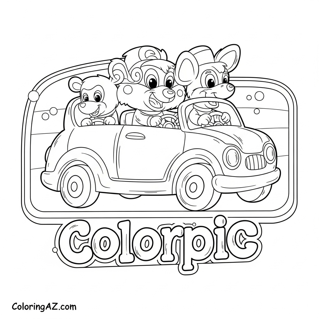 Creative car logo coloring