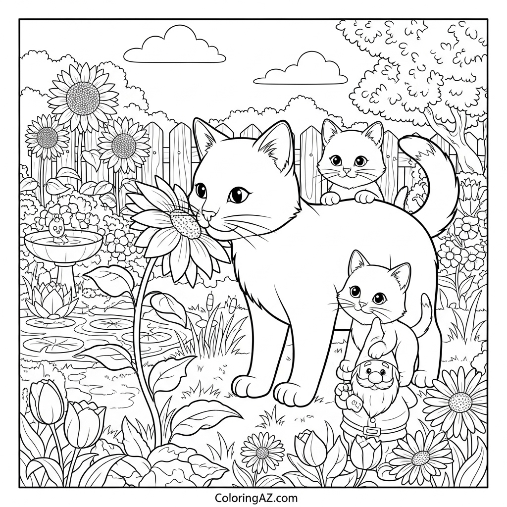 Cartoon cat family
