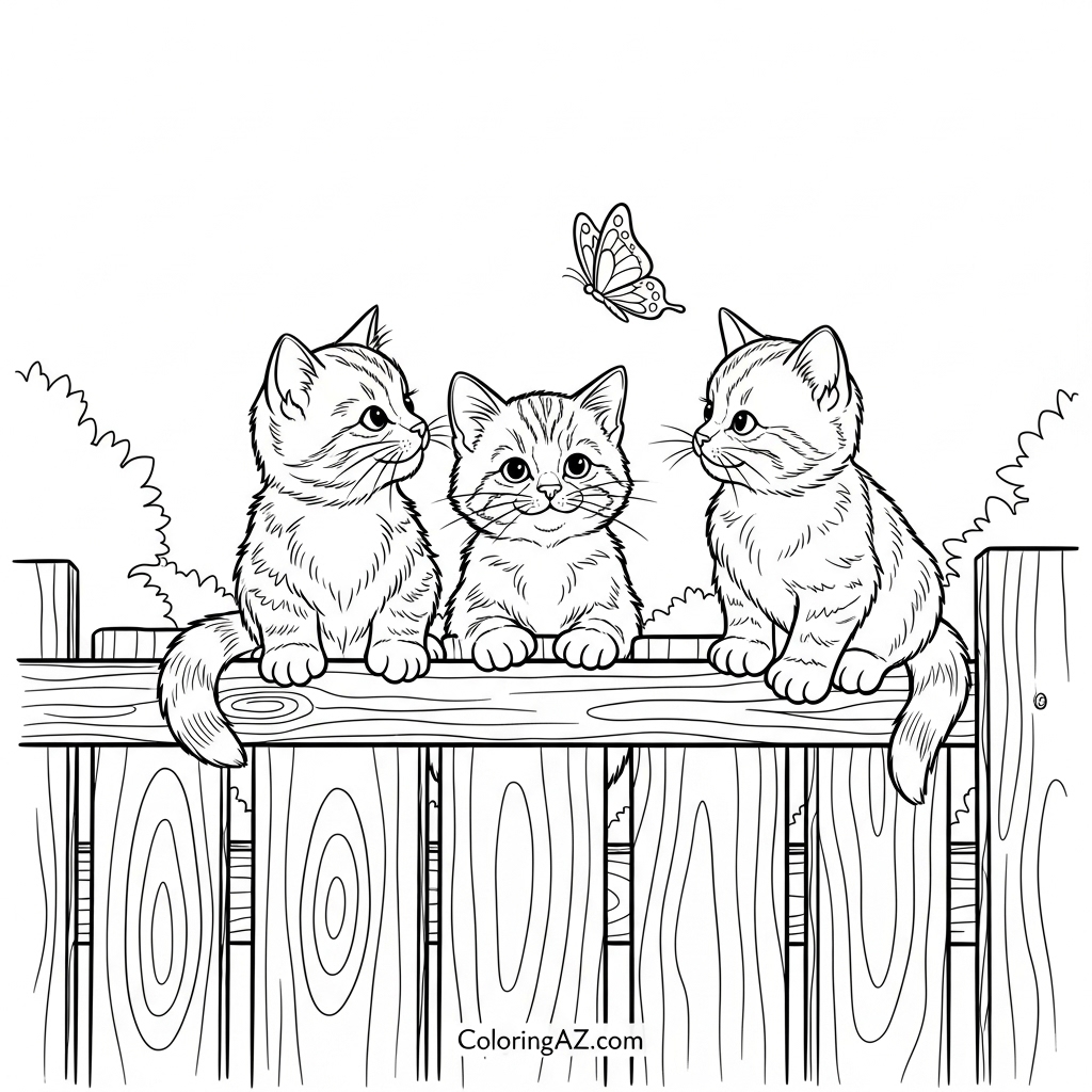 Cat family in garden