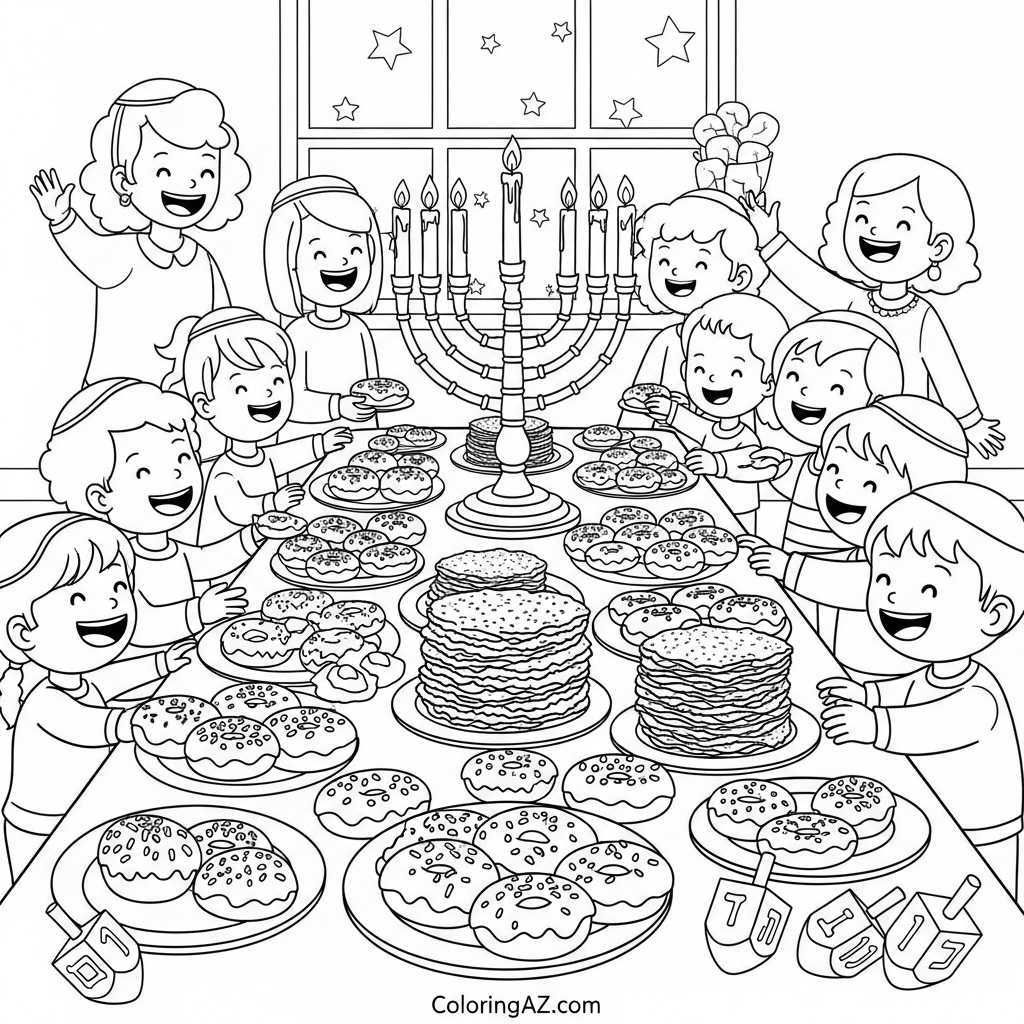 Color by number dreidel page