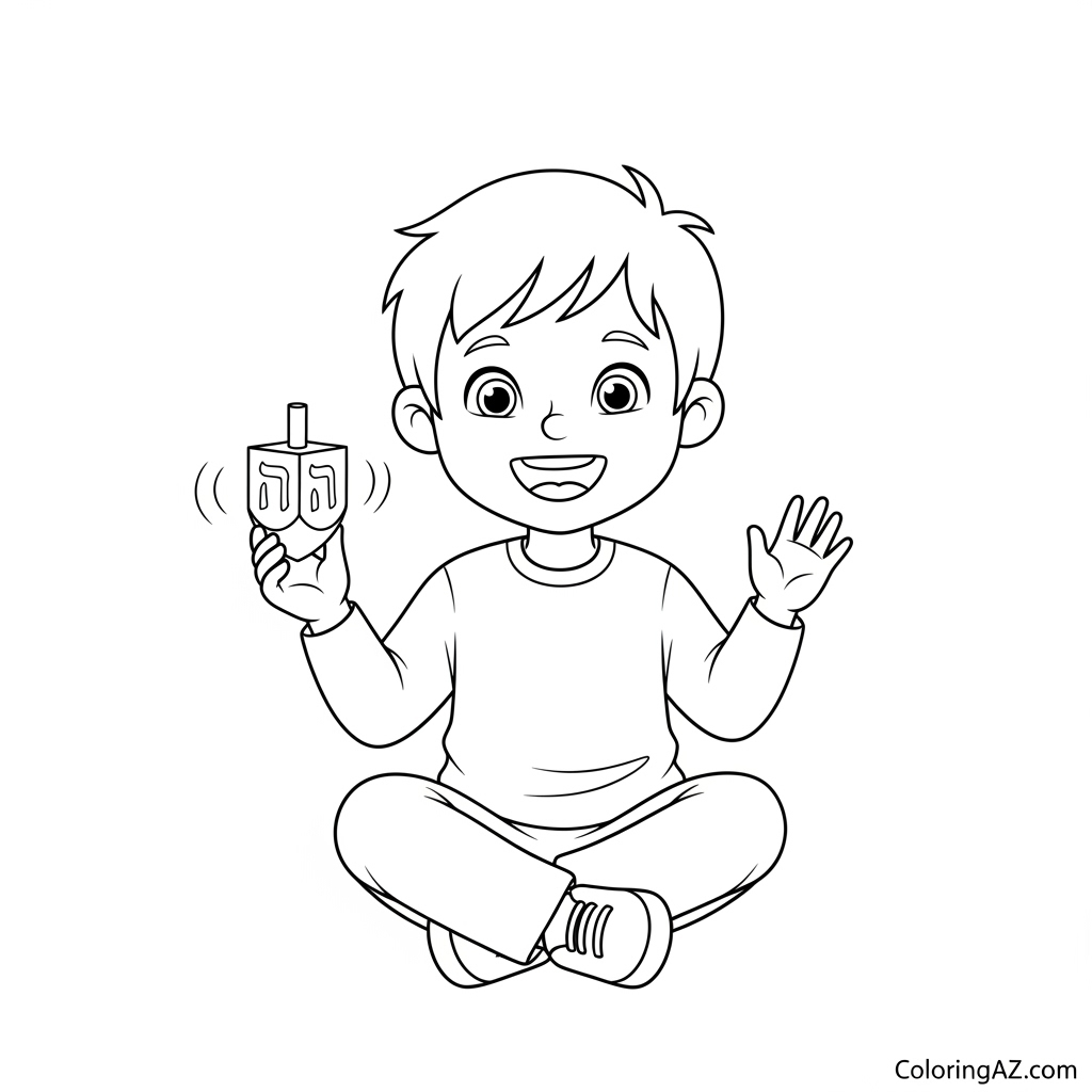 Menorah with numbers for coloring